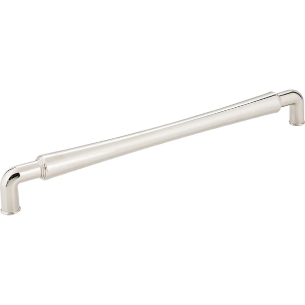 Jeffrey Alexander 12" Center-to-Center Polished Nickel Barrel Bremen 2 Appliance Handle 537-12NI - main